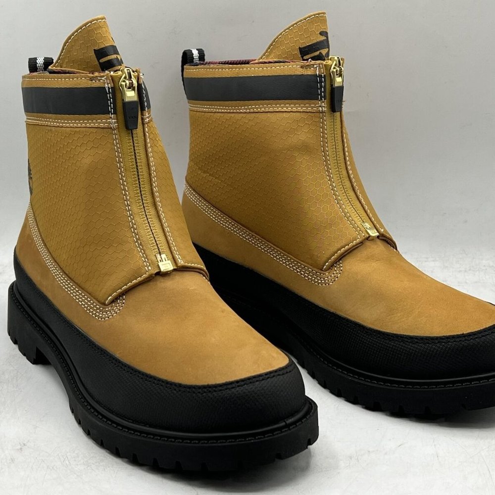 Timberland Heritage 6 inch Waterproof Zip Front Boots Wheat Nuback Womens